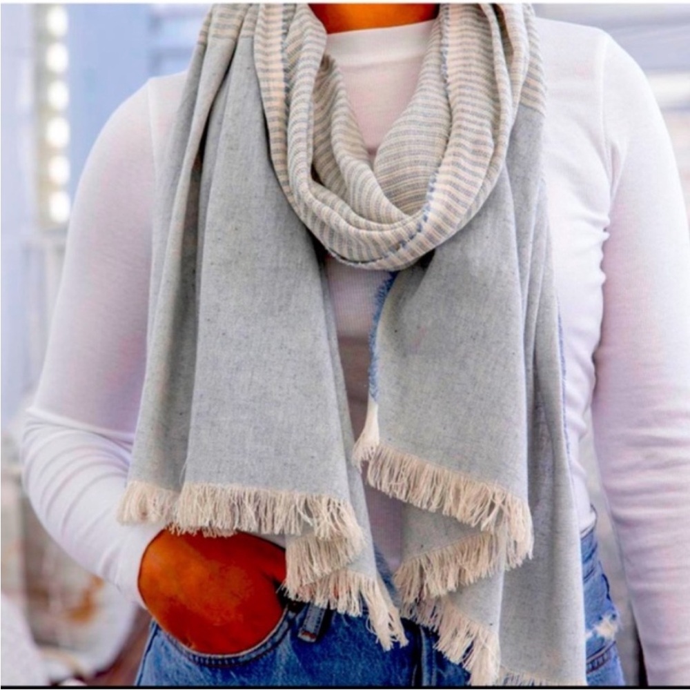 TRIBE ALIVE- BE KIND SOFT DENIM SCARF! NWT! STILL IN ORIGINAL PACKAGING!